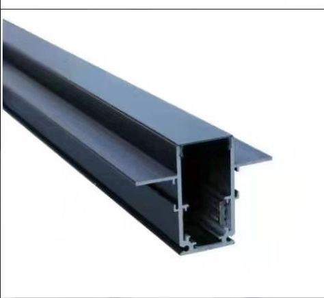 Recessed magnetic track lighting profile, black finish