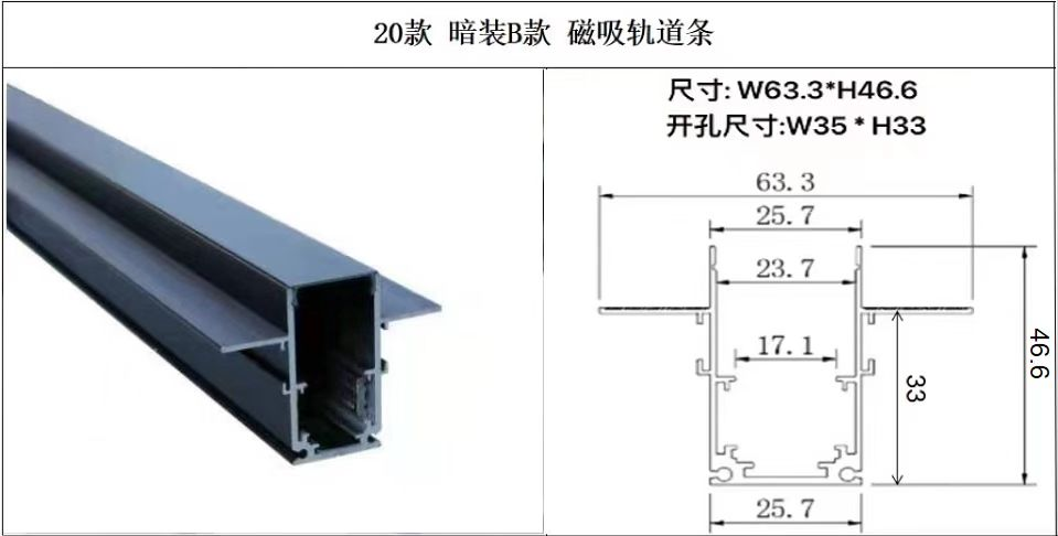 Magnetic track system profile